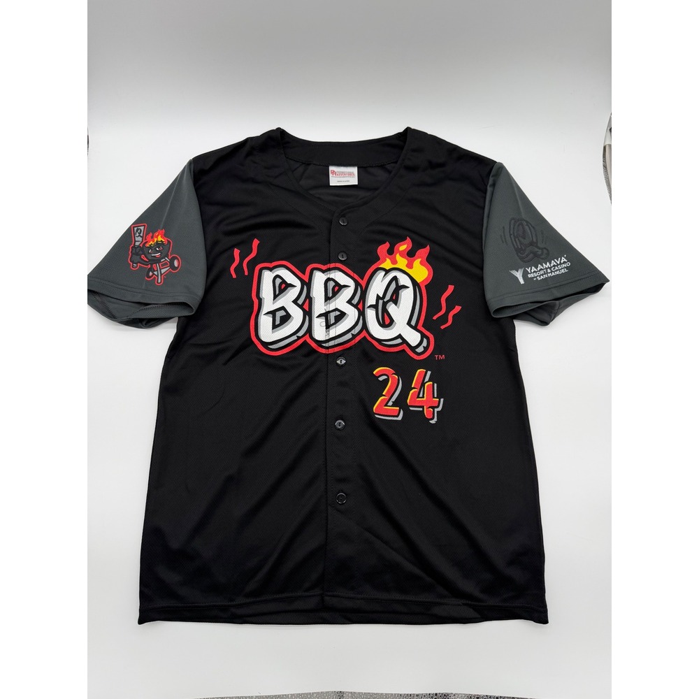 Rancho Cucamonga Quakes Yaamava BBQ Night Jersey Youth XL Black Grey Baseball 24